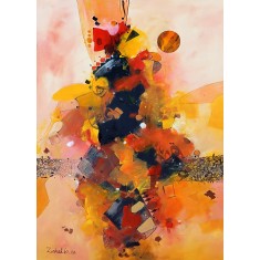 Zohaib Rind, 24 x 36 Inch, Acrylic on Canvas, Calligraphy Painting, AC-ZR-350